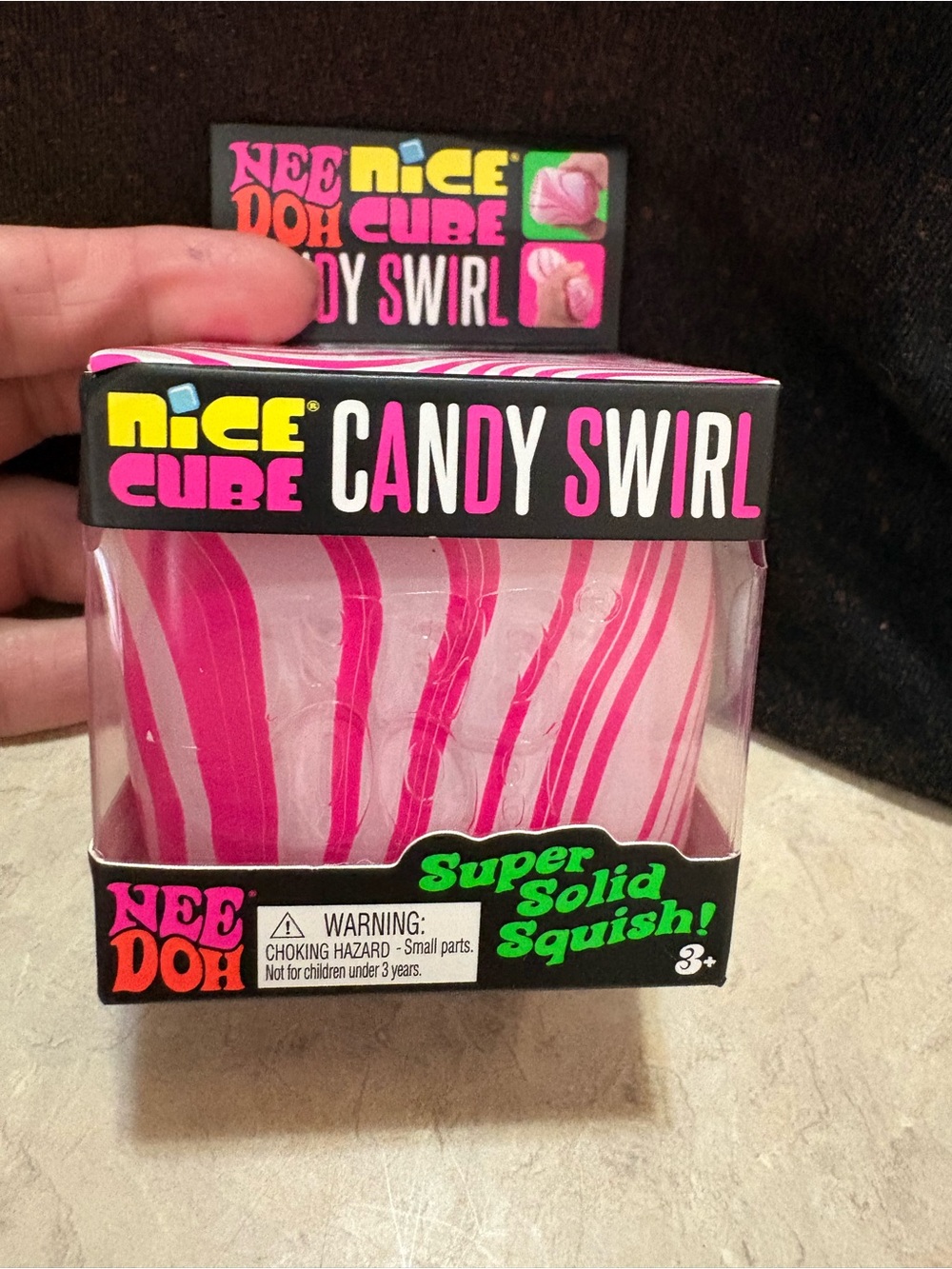 Nice Cube Candy Swirl Squish Toy - Pink